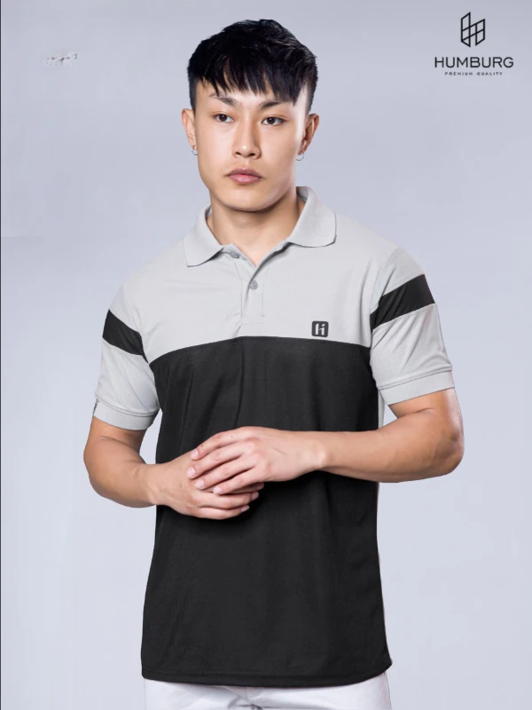 Polo T-Shirt – Grey & Black