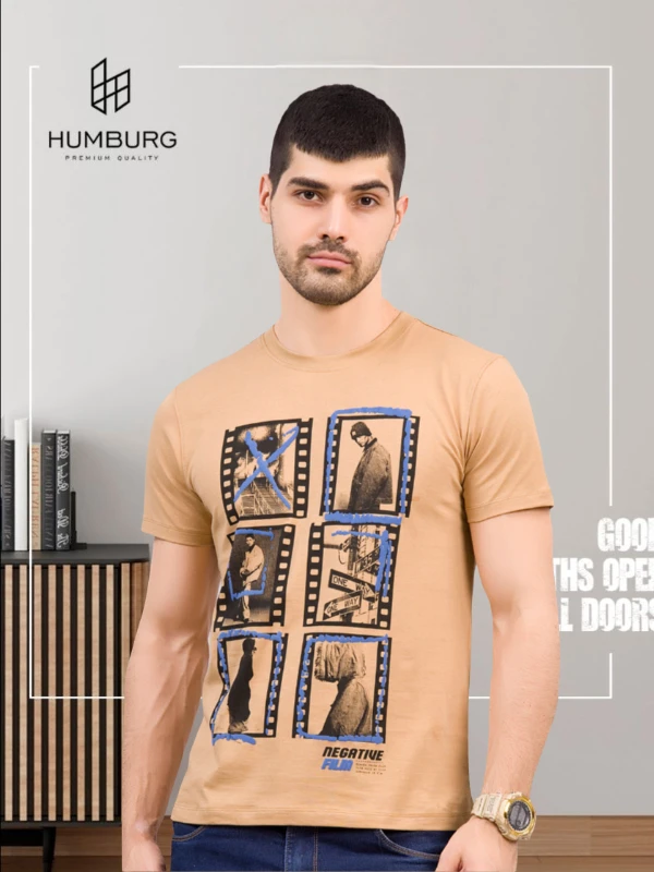 Camel Brown Graphic Print T-Shirt – 100% Cotton